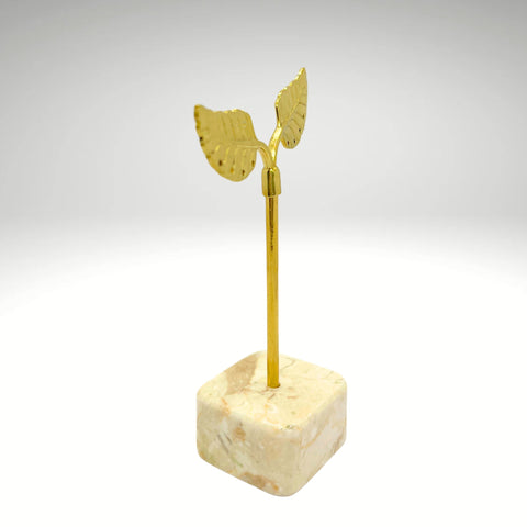 Handmade Brass Earring Display with Stone Base