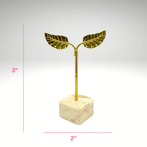 Handmade Brass Earring Display with Stone Base