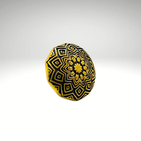 Hand-Carved Brass Cabinet Knob – Balinese Mandala Pattern