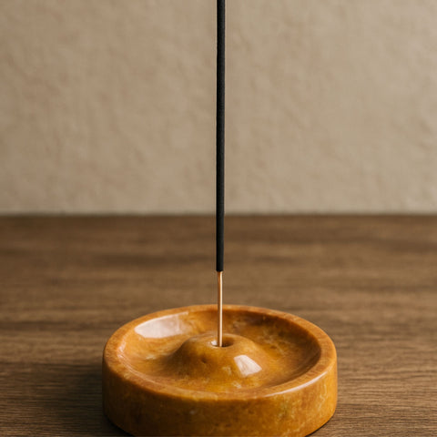 Real Stone Round Incense Holder