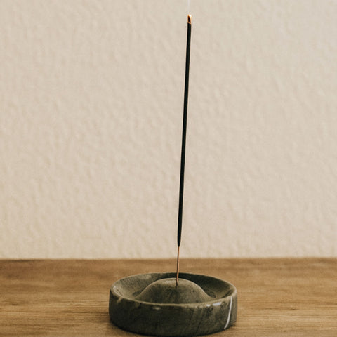 Real Stone Round Incense Holder