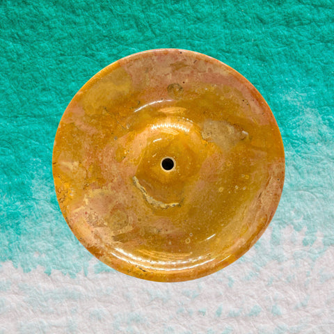 Real Stone Round Incense Holder