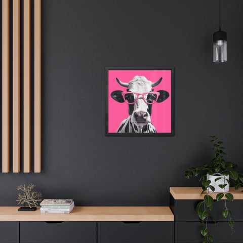 Yogi Pink Cow Satu Framed Poster