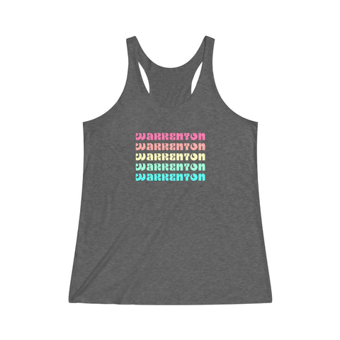 Warrenton Retro Yogi Women's Tri-Blend Racerback Tank – Celebrate Local Spirit with Frozen Yogi Style