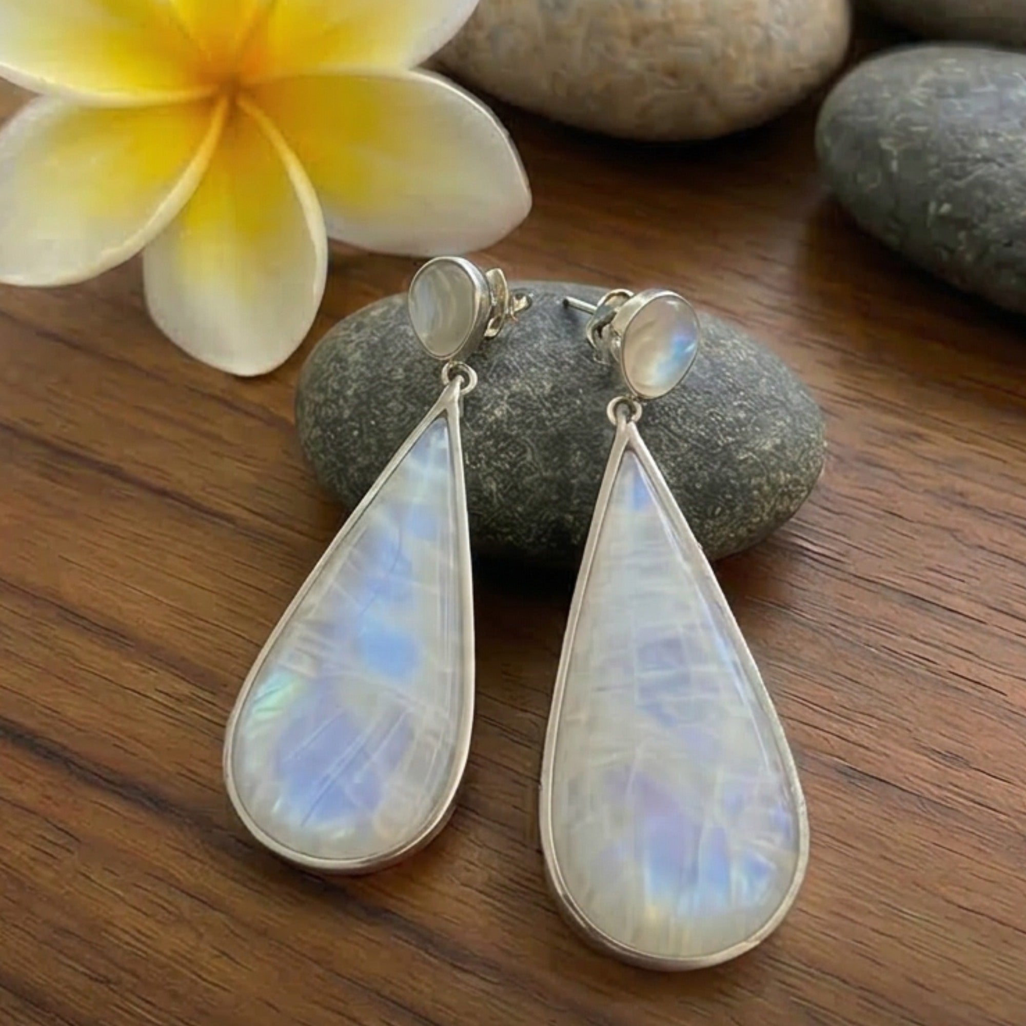 Kala Reversible Teardrop Earrings, Handmade Celuk Bali Silver .925, Mo ...