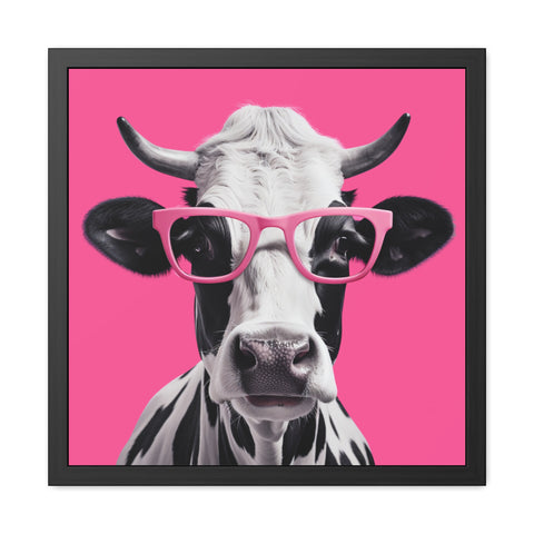 Yogi Pink Cow Satu Framed Poster