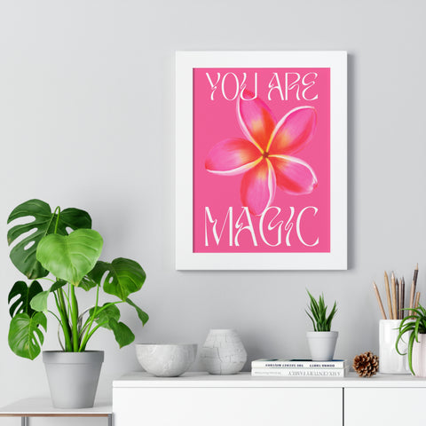 You Are Magic Yogi Framed Vertical Print – Celebrate Your Inner Magic with Frozen Yogi Style