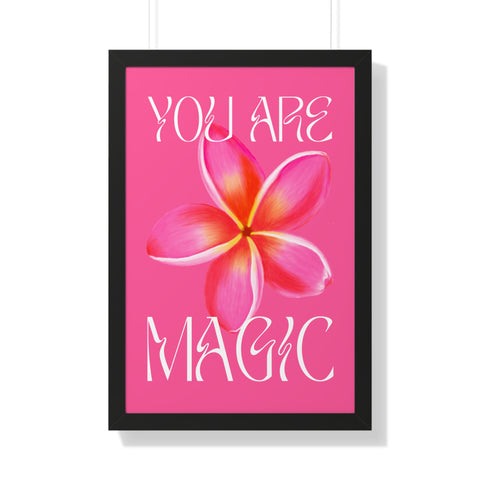 You Are Magic Yogi Framed Vertical Print – Celebrate Your Inner Magic with Frozen Yogi Style