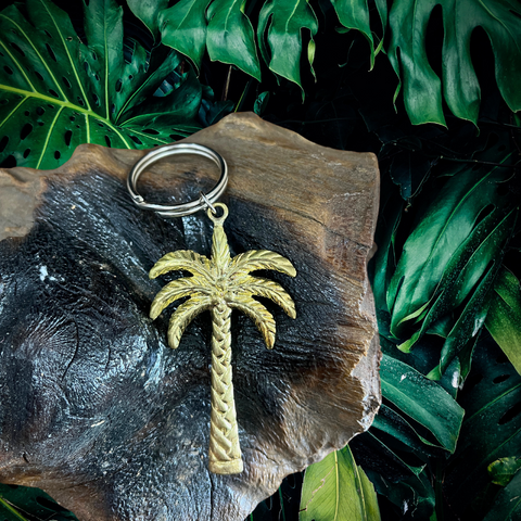 frozen coconut palm Handmade Bali Brass Palm Tree Key Chain – Frozen Yogi
