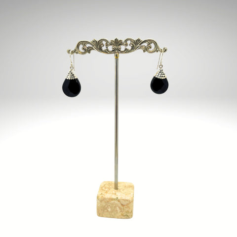 Bali SITA Silver + Onyx Earrings