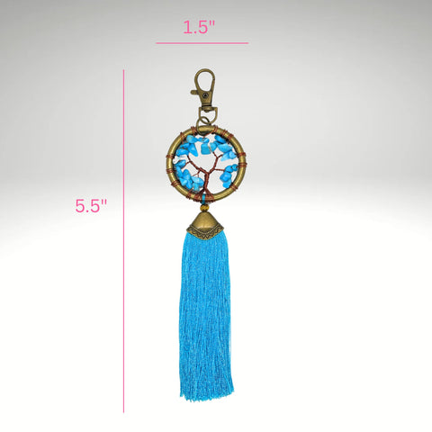 Bali Tree of Life Tassel Keychain