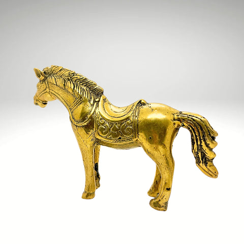 Handcrafted Brass Horse – Balinese Motif