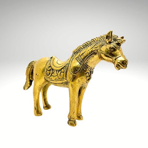 Handcrafted Brass Horse – Balinese Motif