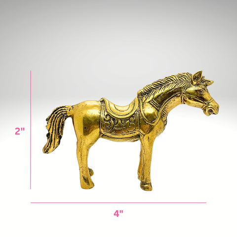 Handcrafted Brass Horse – Balinese Motif