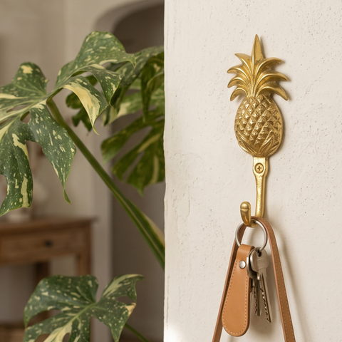Handmade Brass Pineapple Wall Hook