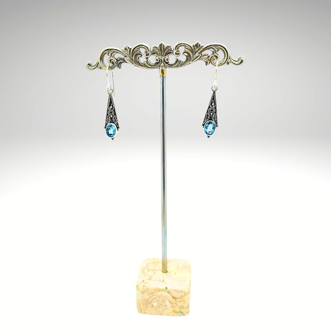 Bali PUTRI Silver + Topaz Dangle Earrings