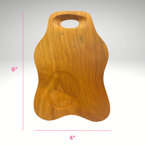 Teak Espresso Board – 6” x 4” Hand-Carved Mini Serving Tray